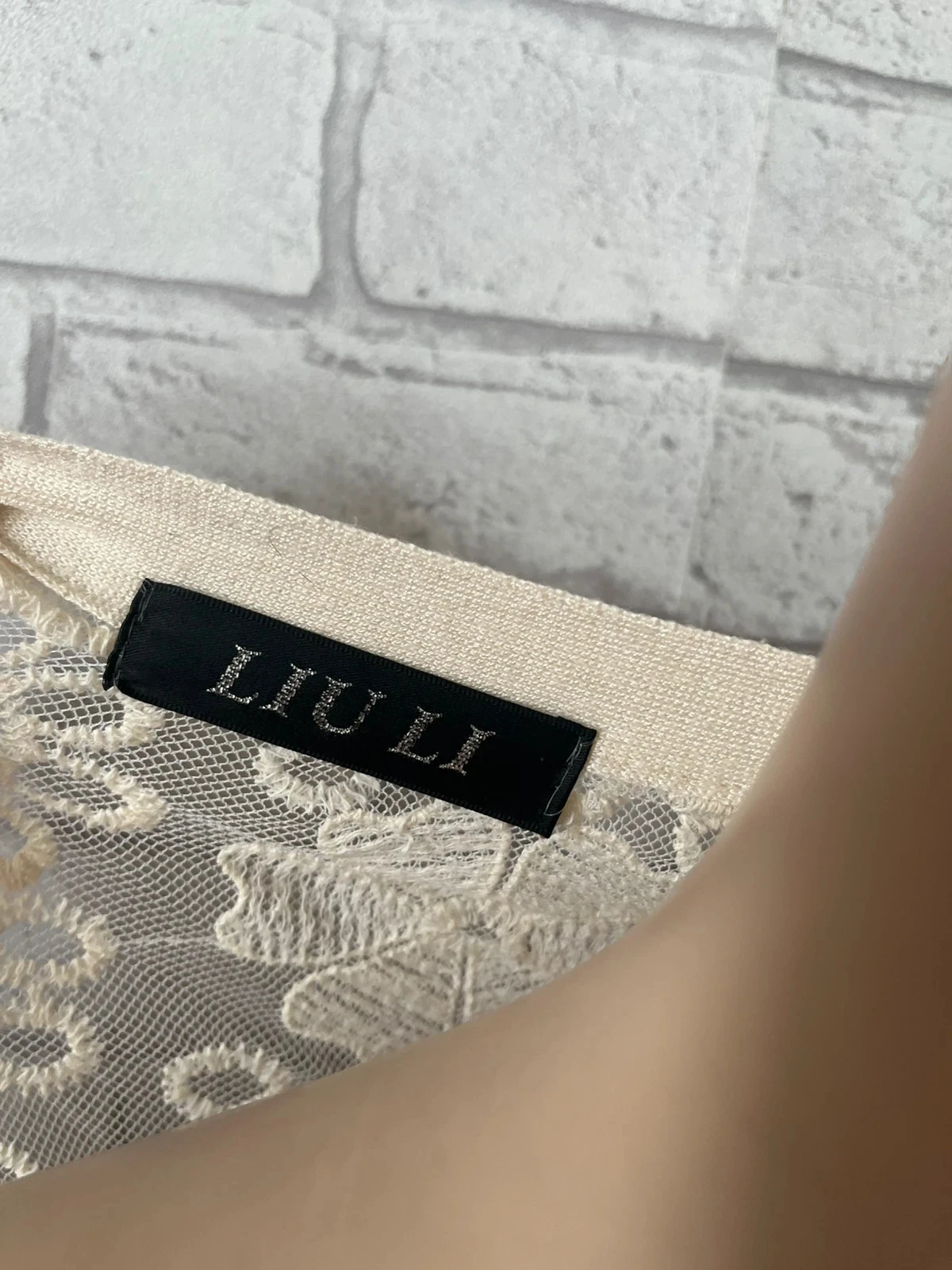 Chaleco cardigan para mujer LIU LI – Beige/Écru – Talla 36/38 – Detalles de encaje floral – Bohème Chic – photo 4